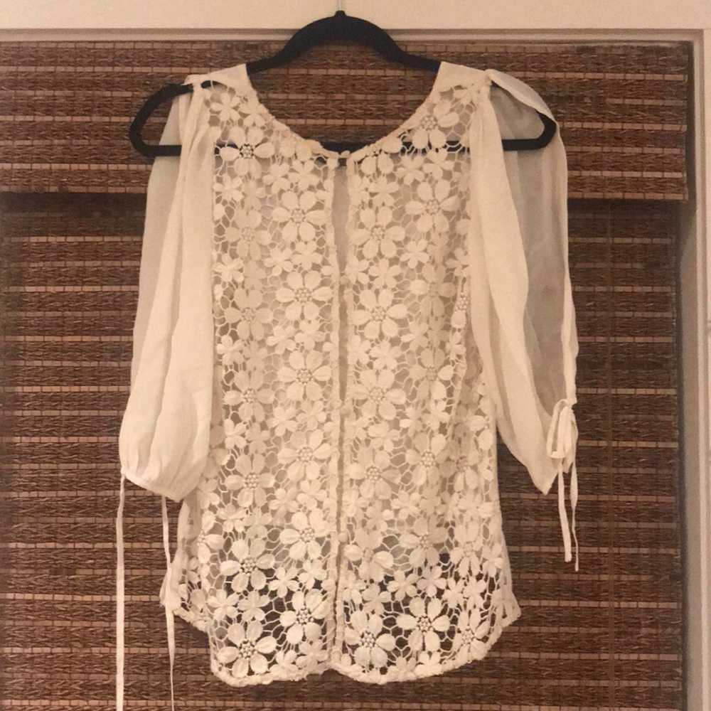 Open Back Lace Chelsea and Violet Top XS EUC